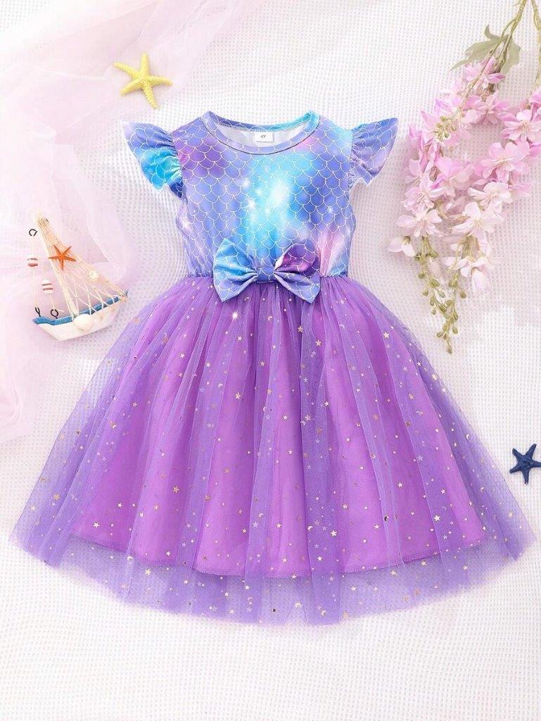 Toddler Girls Mermaid Pattern Dress