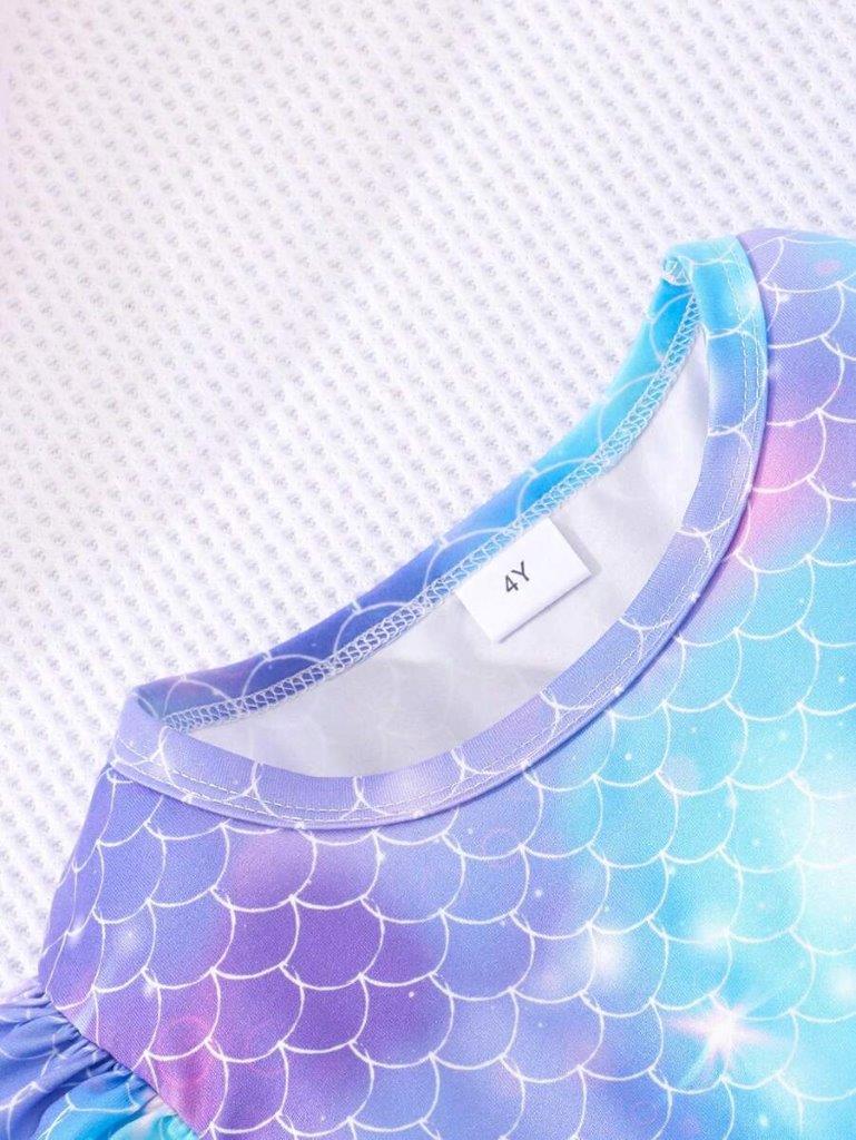 Toddler Girls Mermaid Pattern Dress