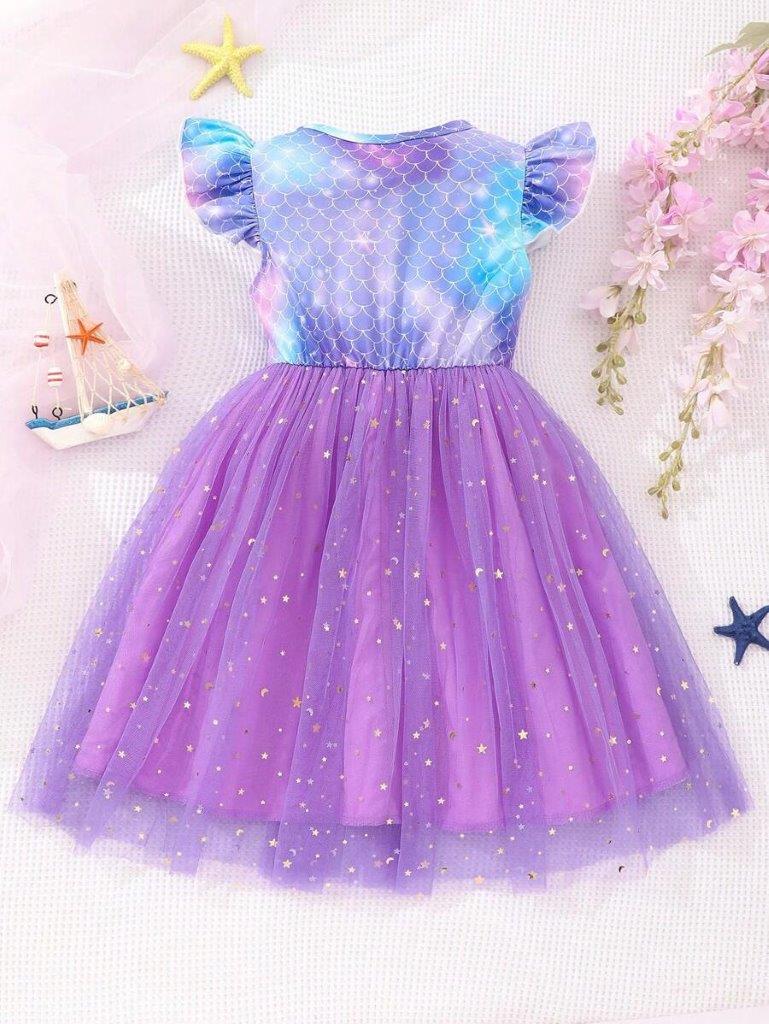 Toddler Girls Mermaid Pattern Dress