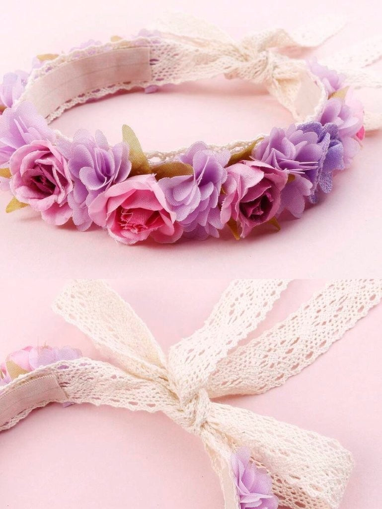 Baby Flower Headband Violet Purple