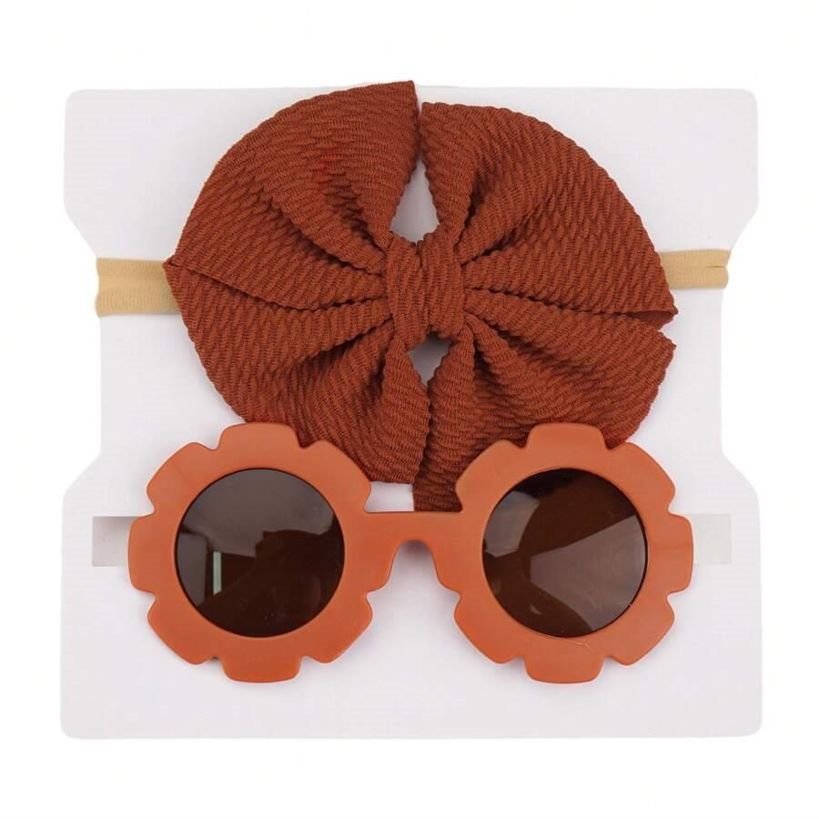Kids Brown Sunglasses With Headband Set