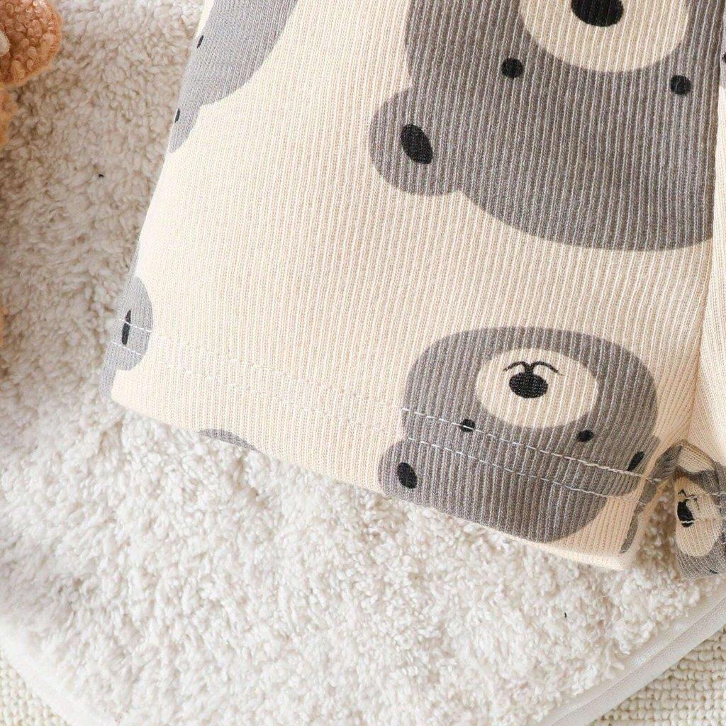 Baby Bear Printed  Bodysuit 2 Piece Set