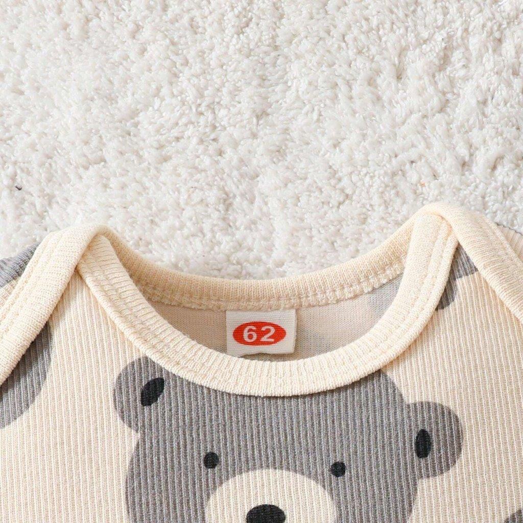 Baby Bear Printed  Bodysuit 2 Piece Set
