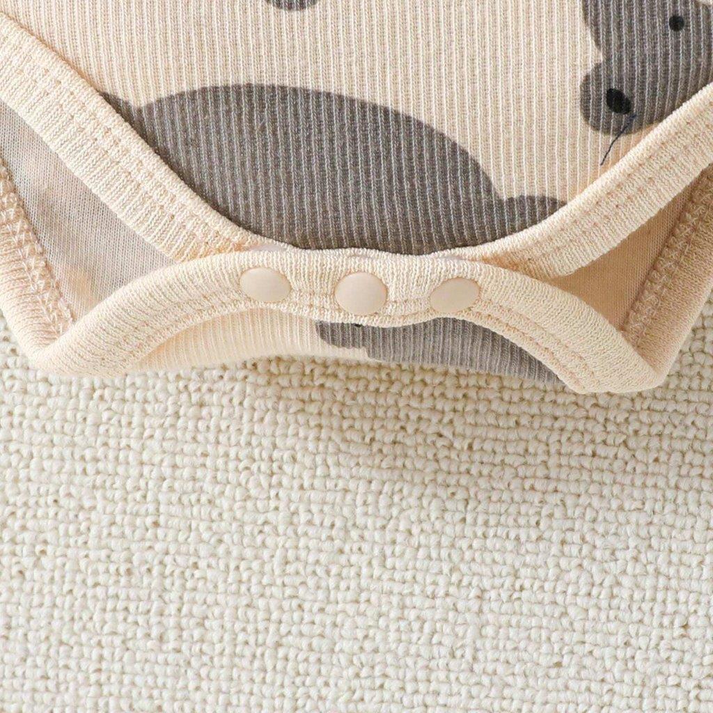 Baby Bear Printed  Bodysuit 2 Piece Set
