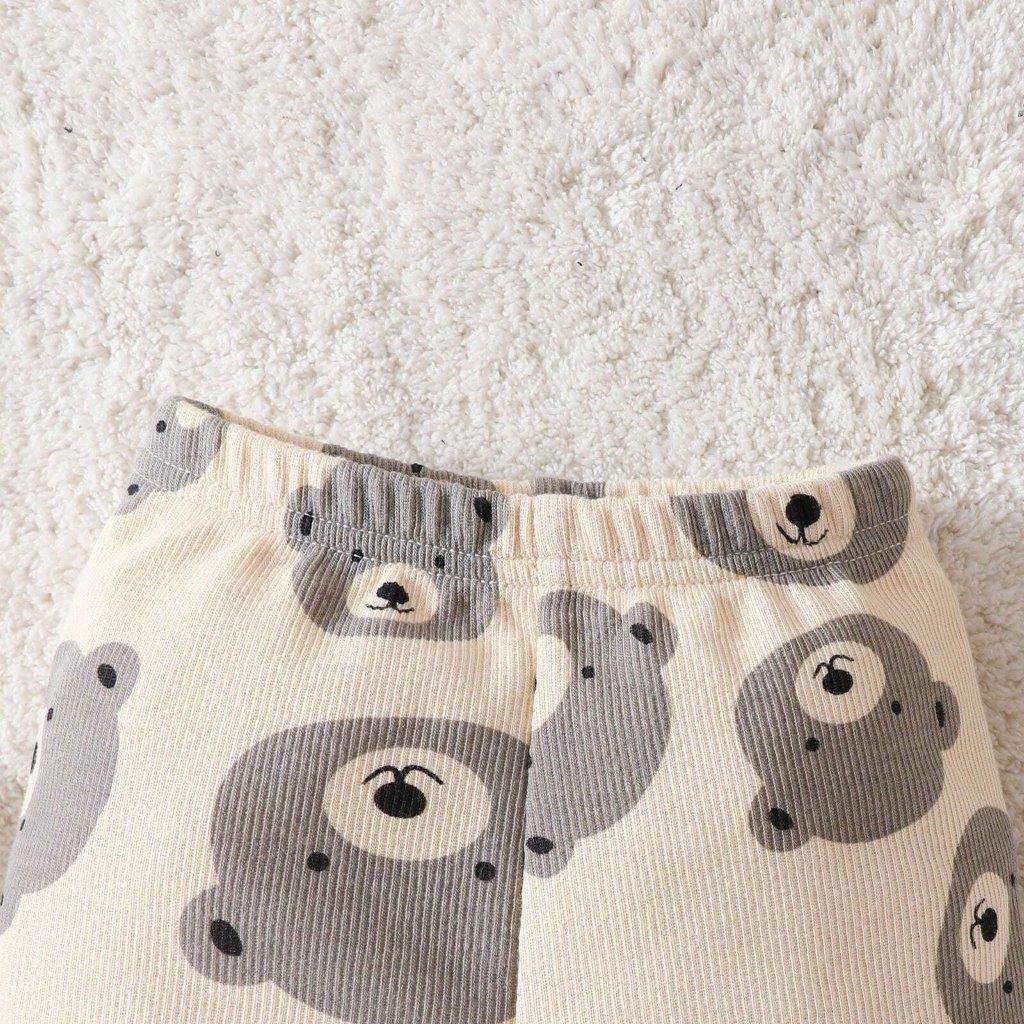 Baby Bear Printed  Bodysuit 2 Piece Set
