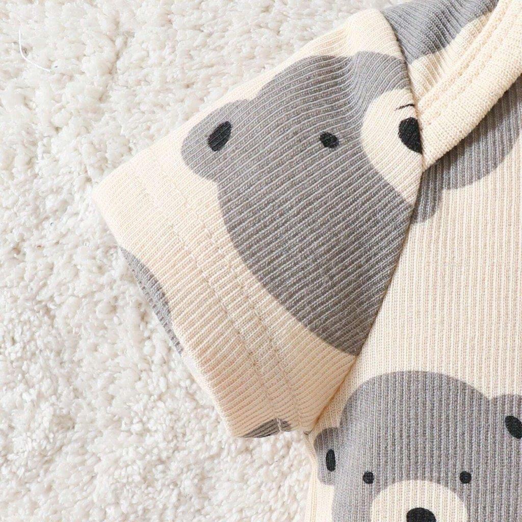 Baby Bear Printed  Bodysuit 2 Piece Set