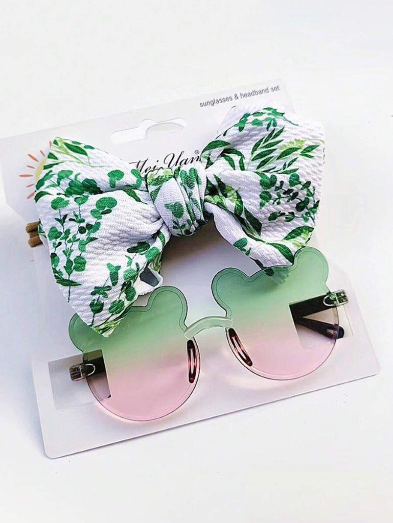 Kids Floral Headband And Sunglasses Set