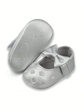 Baby Silver Heart Pattern Flats