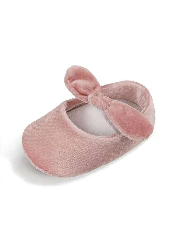 Baby Pink Anti-Slip Velvet Flats
