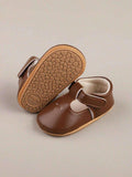 Baby Coffee Brown Pattern Mary Jane Flats