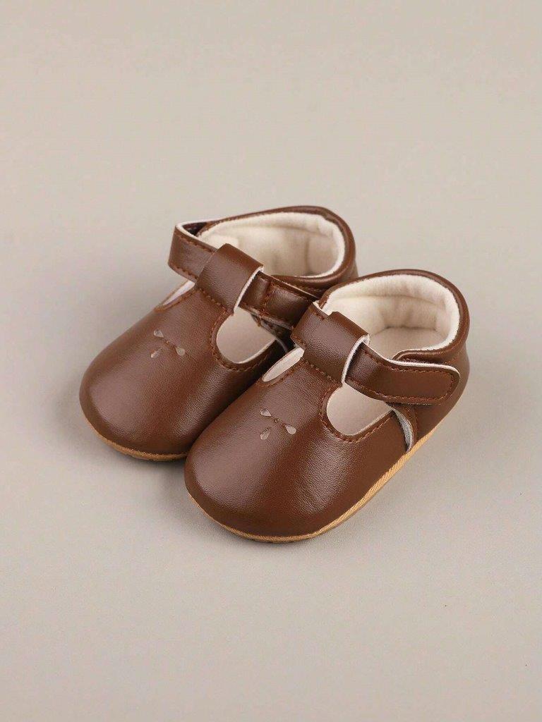 Baby Coffee Brown Pattern Mary Jane Flats