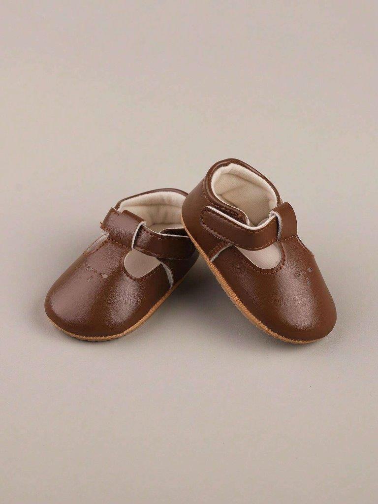Baby Coffee Brown Pattern Mary Jane Flats