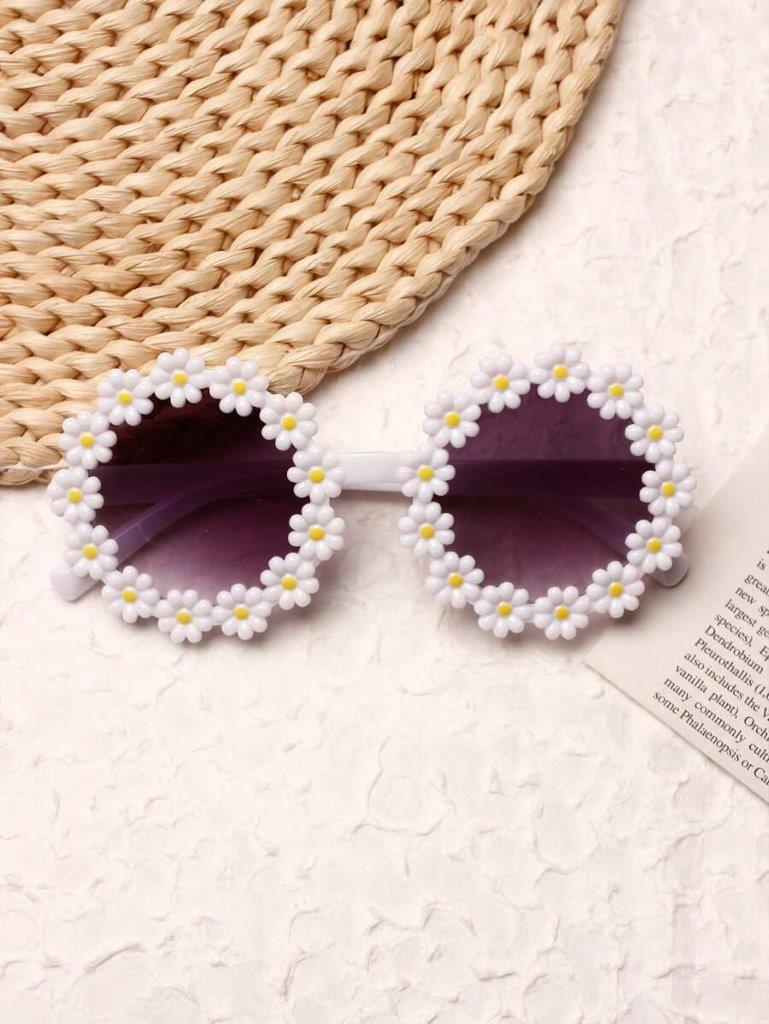 Kids Sunglasses With Flower Pattern Headband Set