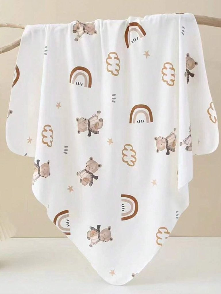 Baby Teddy Cloud Pattern Swaddle Blanket