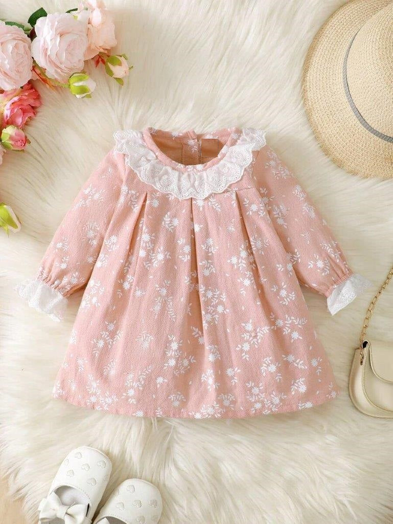 Baby Dusty Pink Floral Print Dress