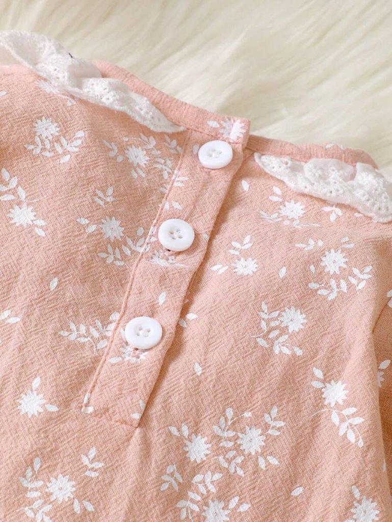 Baby Dusty Pink Floral Print Dress