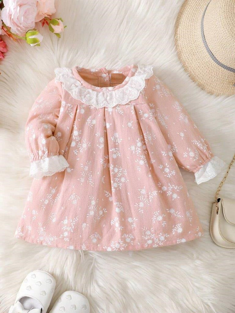 Baby Dusty Pink Floral Print Dress