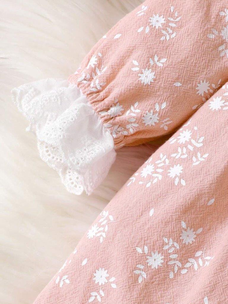 Baby Dusty Pink Floral Print Dress