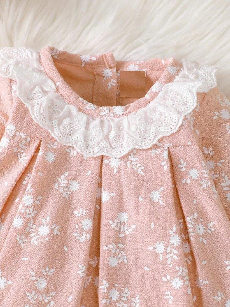 Baby Dusty Pink Floral Print Dress