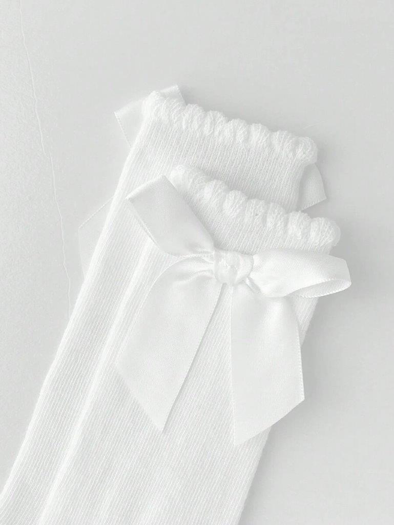 Baby Over The Knee Socks White 0-1 Years