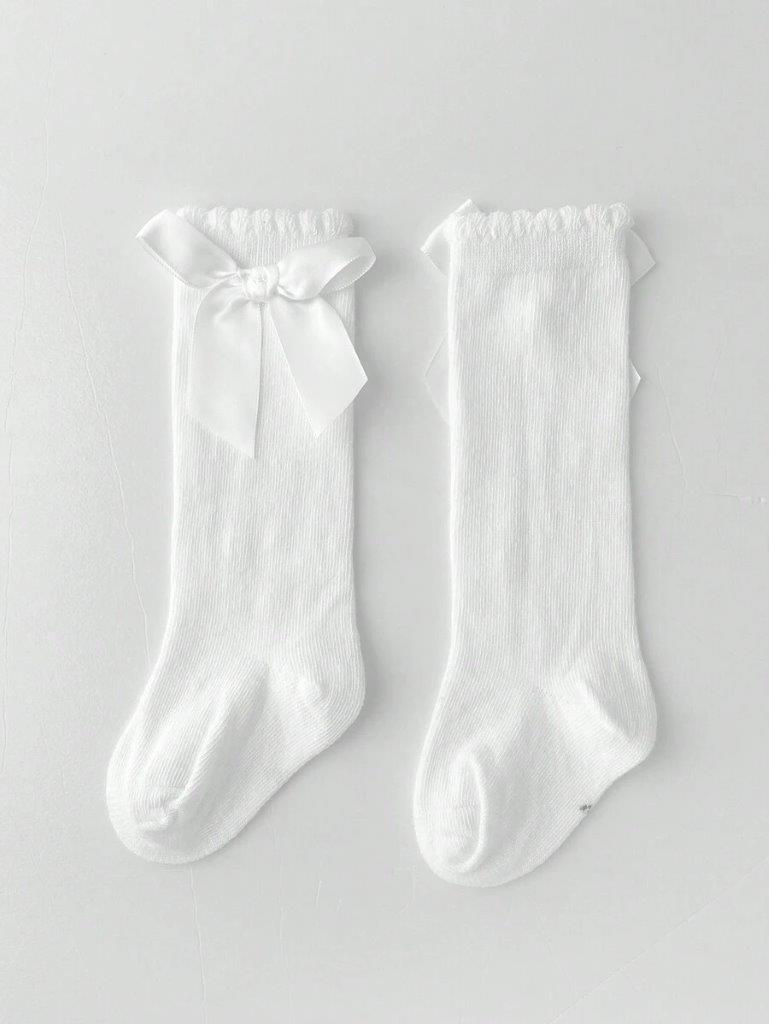 Baby Over The Knee Socks White 0-1 Years