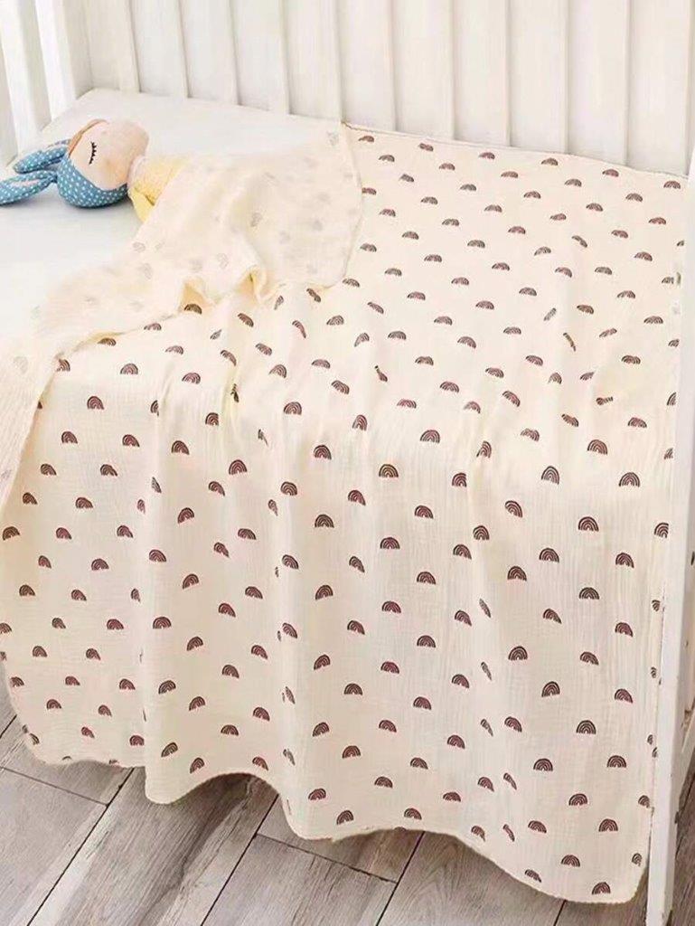 Baby Pattern Muslin Blanket Apricot
