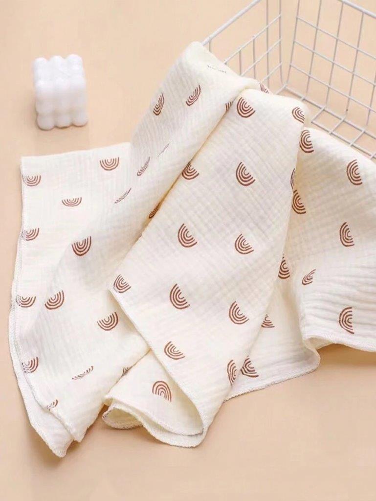 Baby Pattern Muslin Blanket Apricot