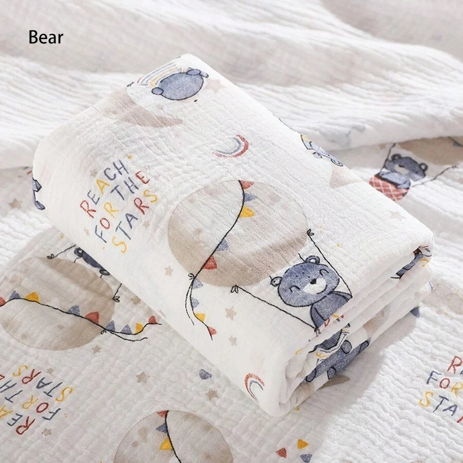 Baby Bear Reach For The Stars Muslin Blanket