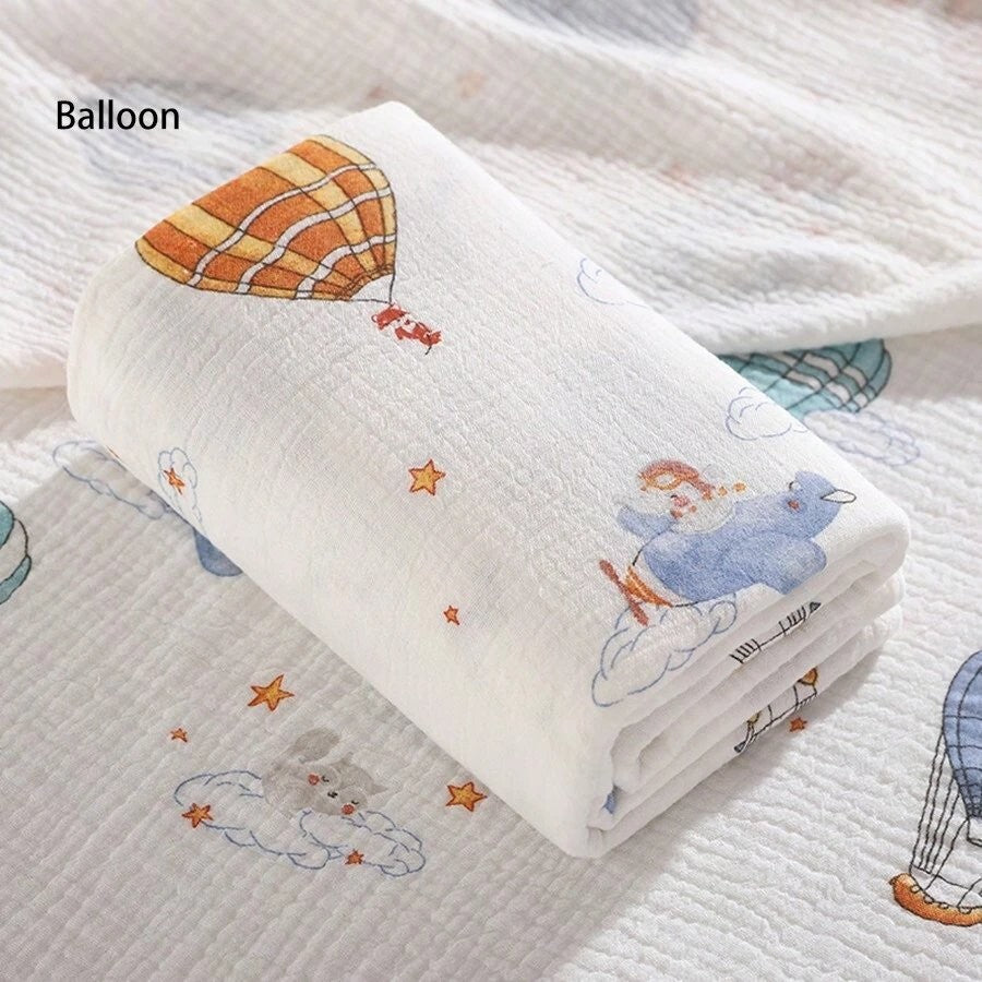 Baby Cartoon Aeroplane Muslin Blanket