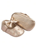 Baby Gold Heart Pattern Flats