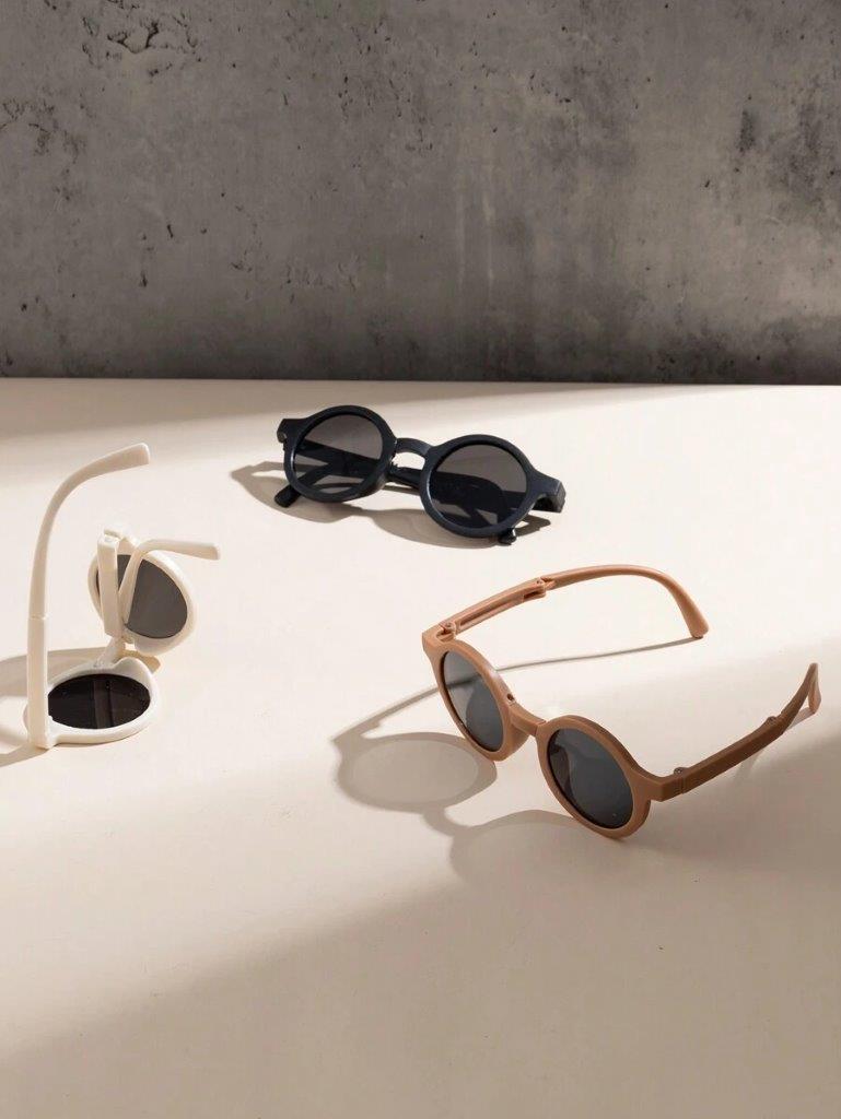 Kids 3 Piece Unisex Foldable Sunglasses Black