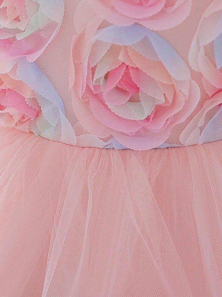 Baby 3D Colourful Flower Princess Dress