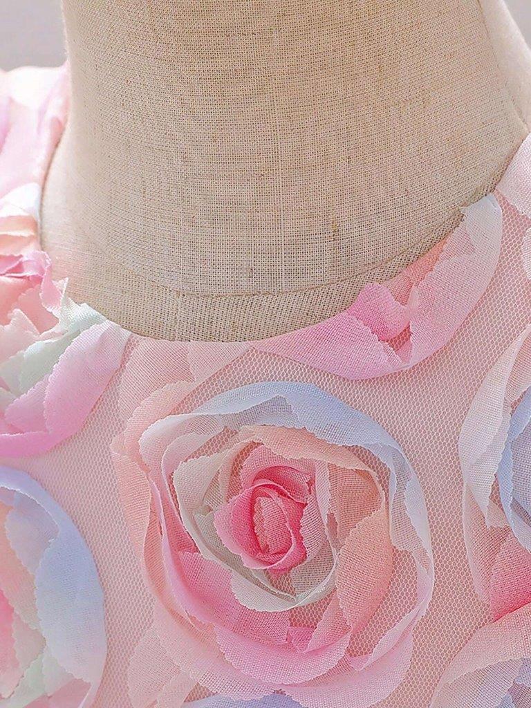Baby 3D Colourful Flower Princess Dress