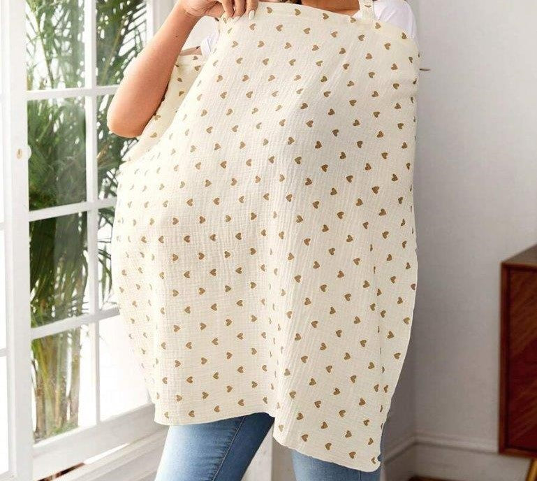 Baby Heart Print Nursing Cover