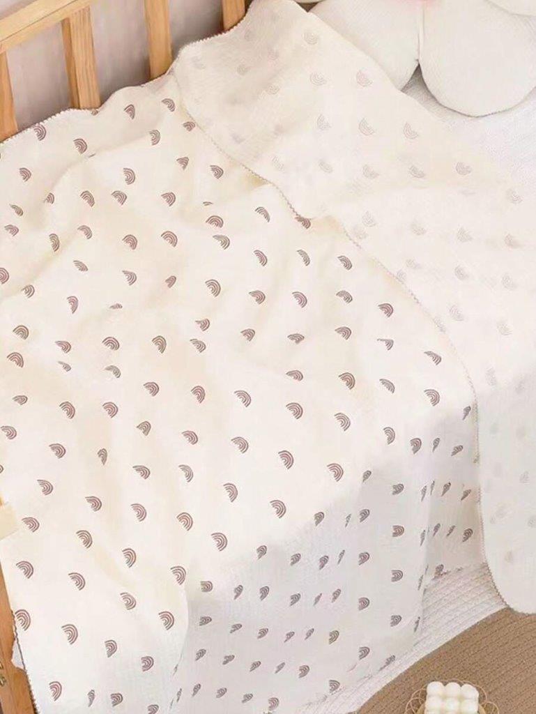 Baby Pattern Muslin Blanket Apricot