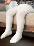 Baby White Patterned Tights 1-2 Years