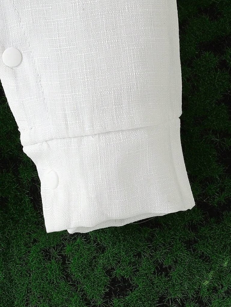Baby White Elegant Print Jumpsuit With Hat