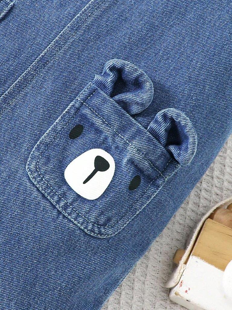 Baby Stripe Tee And Denim Dungaree Set