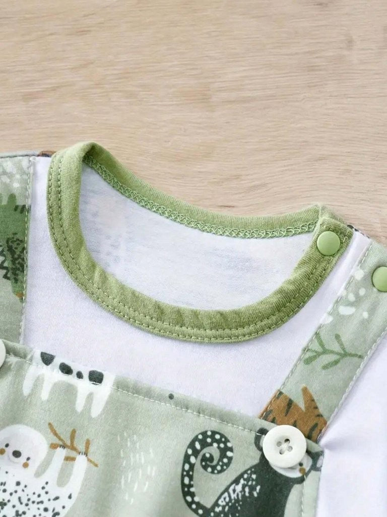 Baby Button Animal Print Romper