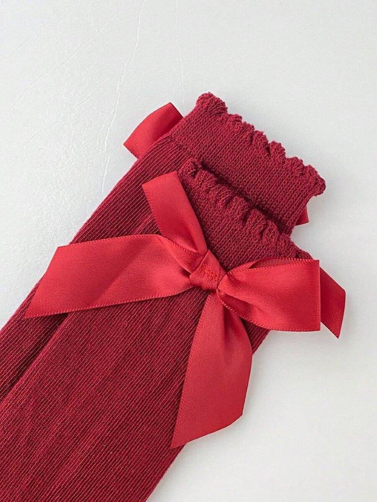 Baby Over The Knee Socks burgundy 6-12 months