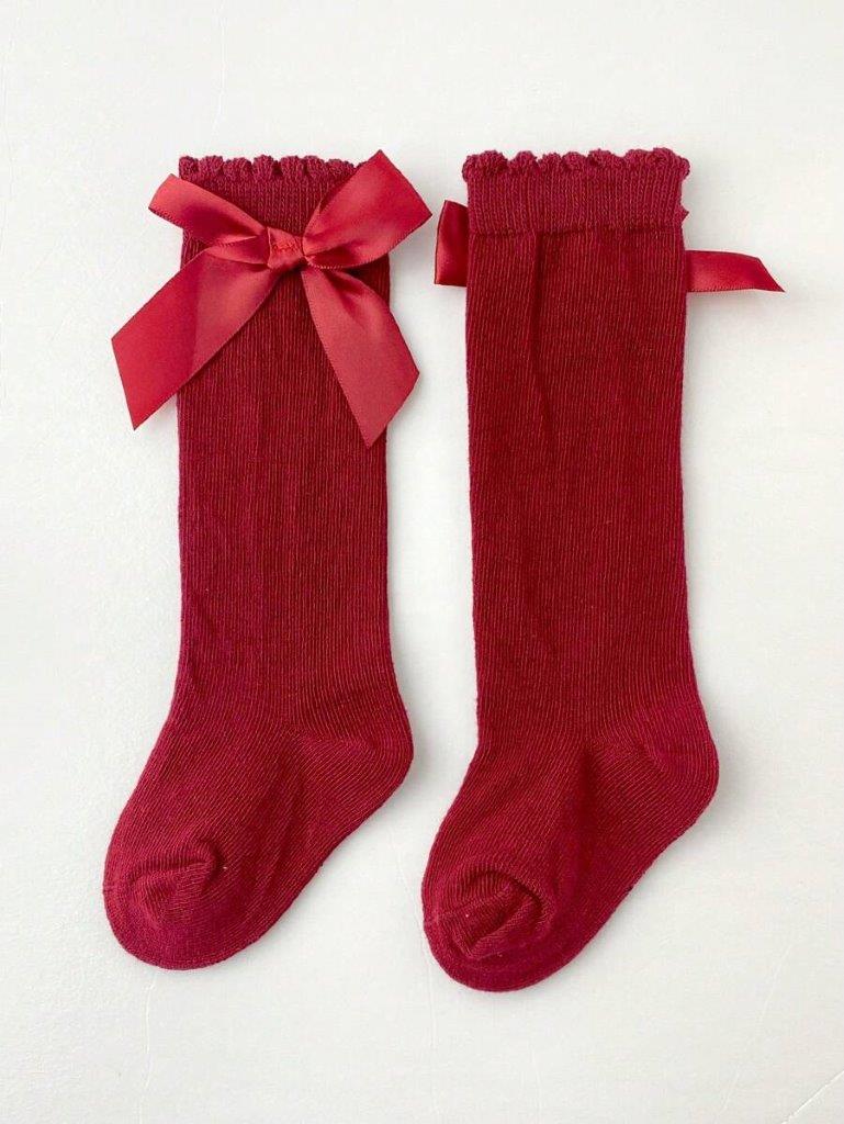 Baby Over The Knee Socks burgundy 6-12 months