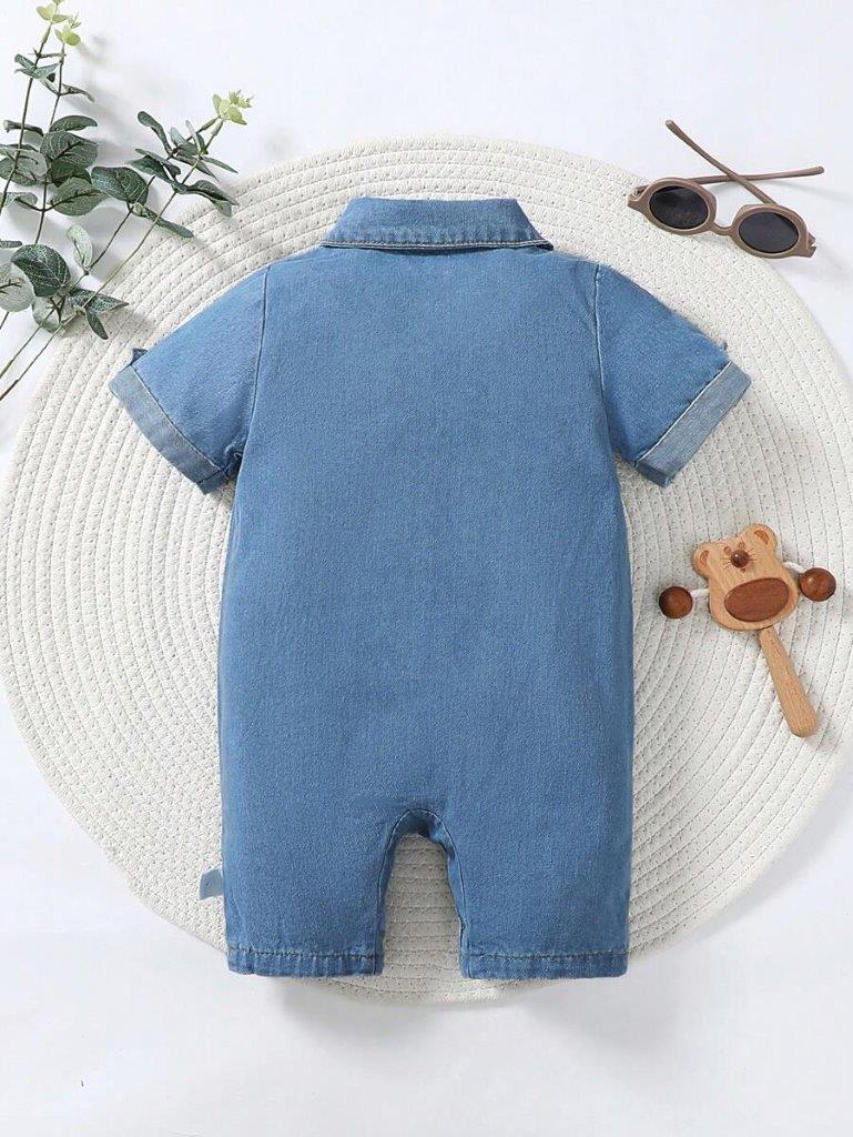Baby Casual Denim Pocket Romper