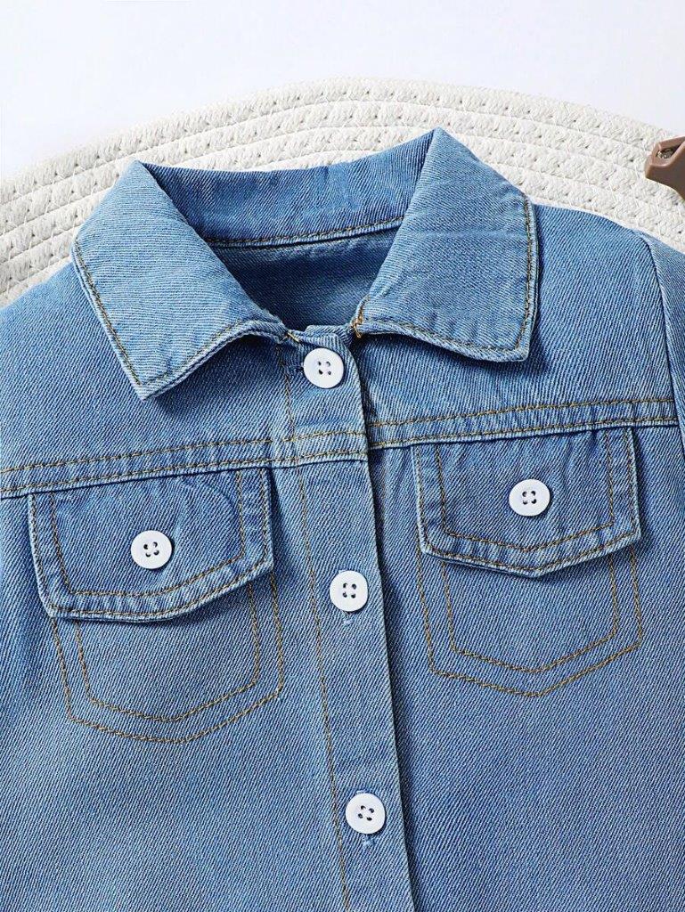 Baby Casual Denim Pocket Romper