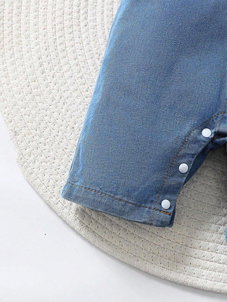 Baby Casual Denim Pocket Romper