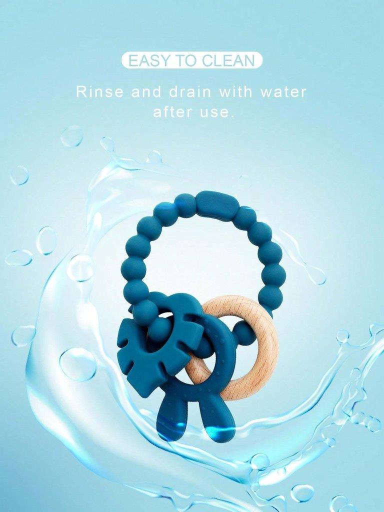 Baby Silicone Teether Teal Blue