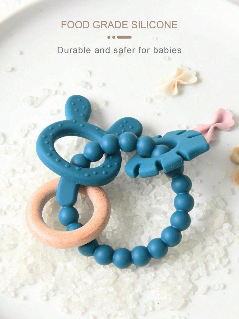 Baby Silicone Teether Teal Blue
