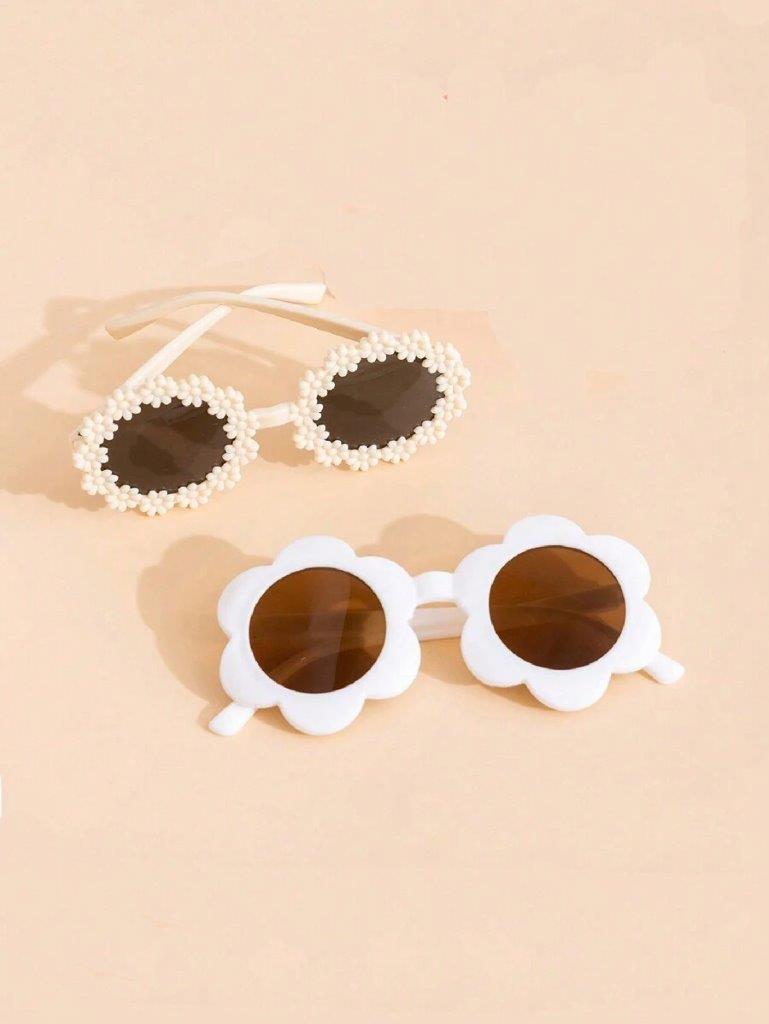 Kids 2 Piece Flower And Daisy Set Sunglasses