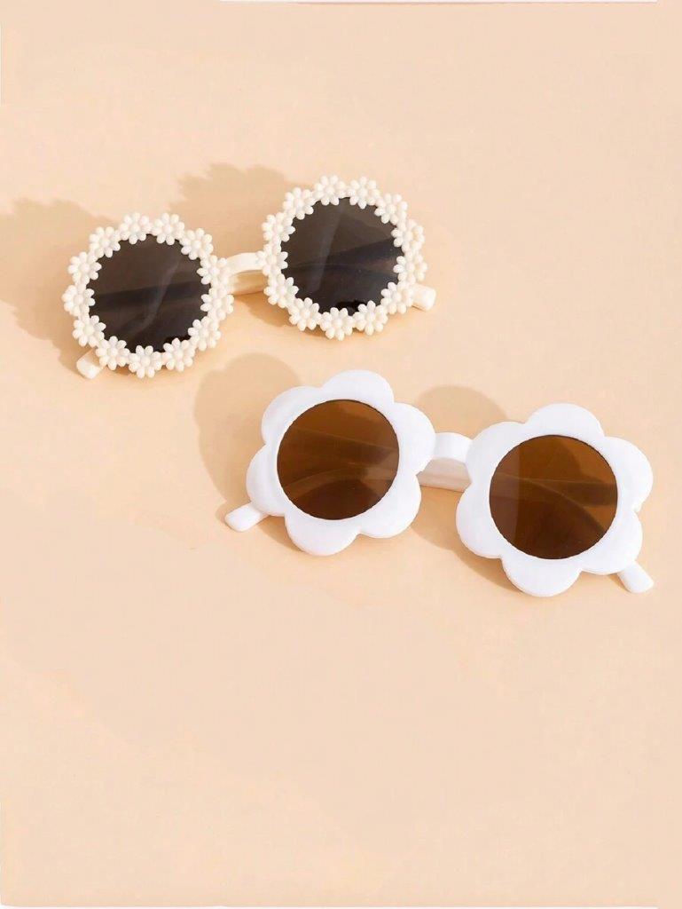 Kids 2 Piece Flower And Daisy Set Sunglasses
