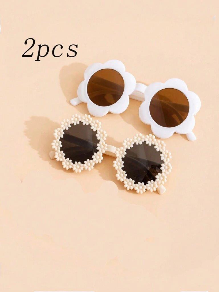Kids 2 Piece Flower And Daisy Set Sunglasses