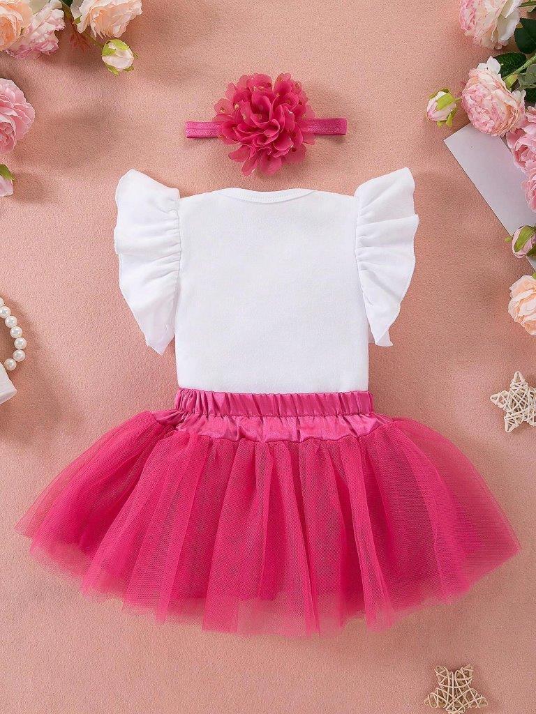 Baby One Year old My 1st Birthday Outfit Hot Pink